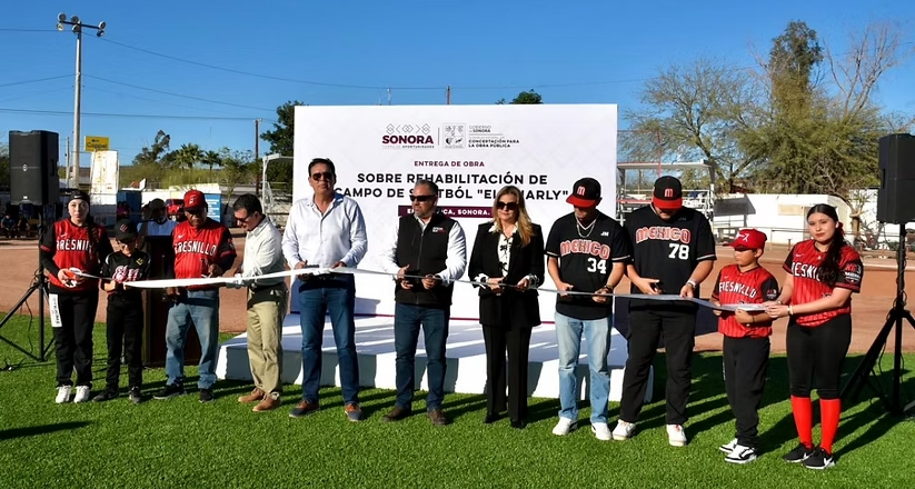 Gobierno de Sonora impulsa el deporte en Caborca con rehabilitación del campo de sóftbol “El Charly”