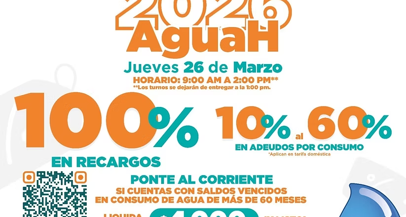 Realizará Agua de Hermosillo Jornada de Descuentos en adeudos este jueves 26 en colonia Las Lomas