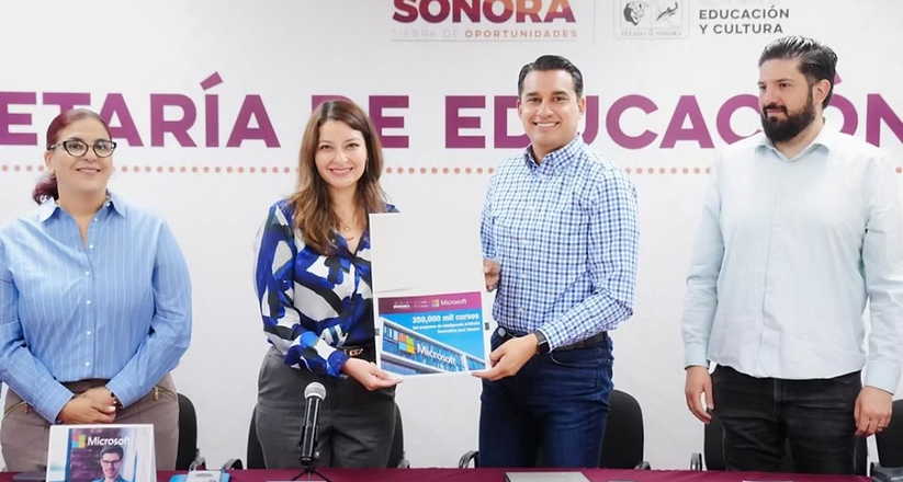 Alianza histórica entre el Gobierno de Sonora y Microsoft para capacitar a 350 mil personas en habilidades de IA: SEC
