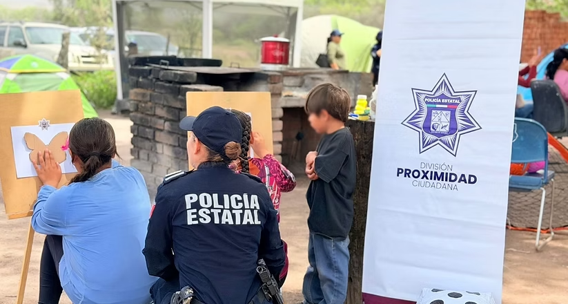 Convive Policía Estatal y JPP con jóvenes en campamento semana santa 2026
