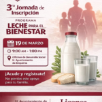 Realizarán tercera jornada de inscripción al programa Leche para el Bienestar en Empalme