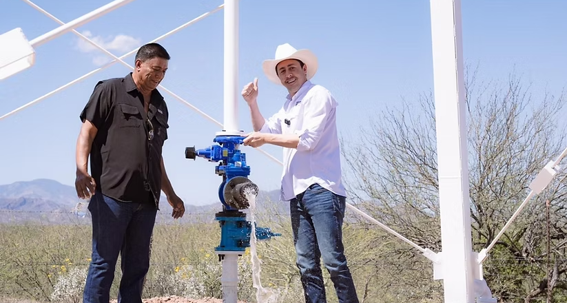 Entrega Secretaría de Bienestar tanque elevado de agua potable en Huásabas
