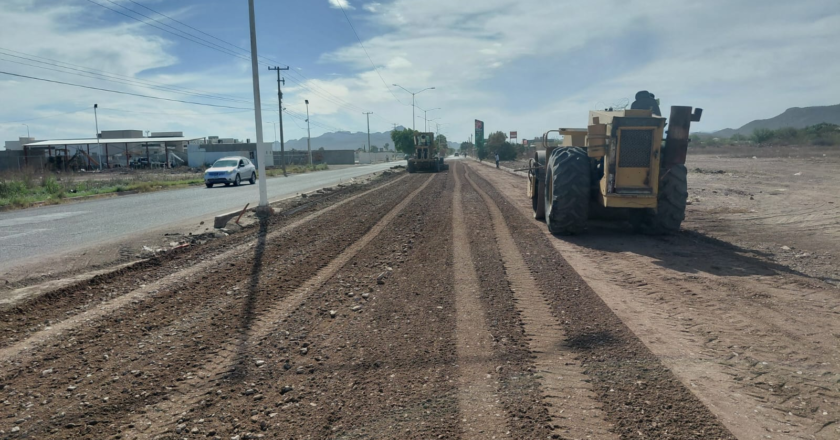 Inicia pavimentación en bulevar Héroe de Nacozari en Empalme