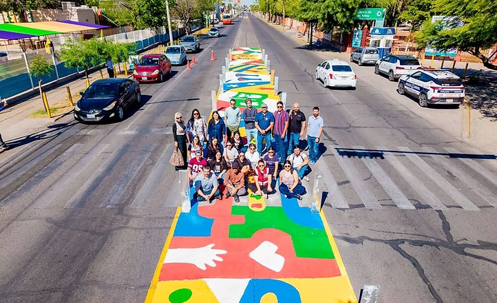 Transforman en equipo comunidad artística y gobierno municipal la primera intersección del Centro Histórico con “Asphalt Art”