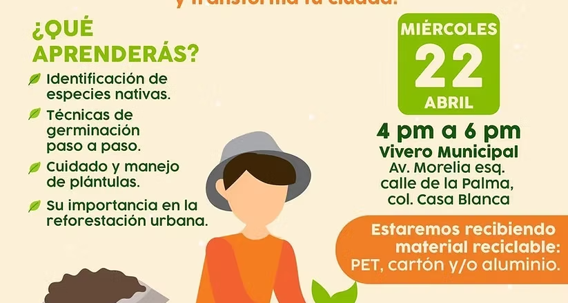 Convocan a Taller gratuito “Una Semilla X Hermosillo” para transformar la ciudad