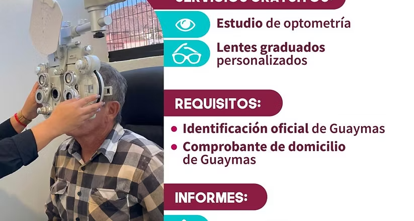 Informa Ayuntamiento de Guaymas sobre servicios gratuitos en la Óptica Municipal