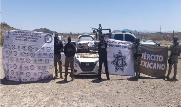 Mesa Estatal de Seguridad logra decomiso masivo de droga, vehículos y detención de 136 personas en Sonora