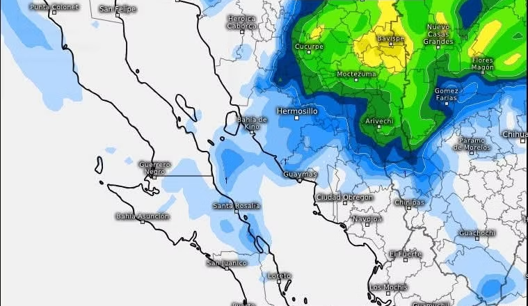 Pronostican lluvias de ligeras a moderadas para el jueves en Sonora