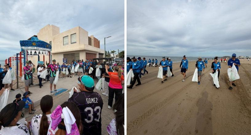 Realiza Gobierno de Hermosillo y sociedad civil limpieza de playa en Bahía de Kino