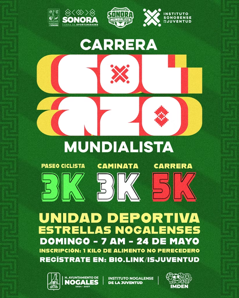 Gobierno de Sonora invita a participar en la carrera Golazo Mundialista