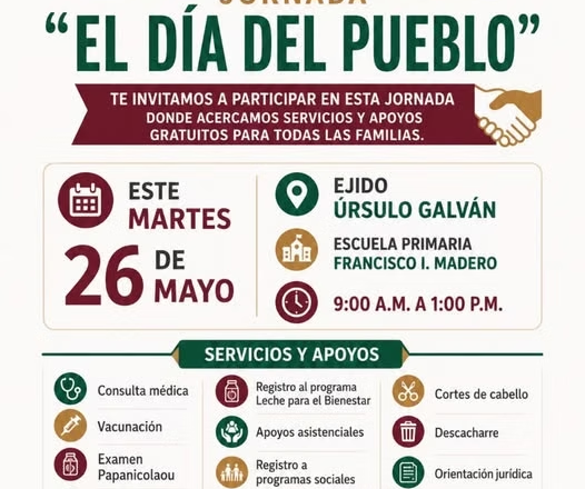 Llevará Ayuntamiento de Empalme jornada “El Día del Pueblo” al ejido Úrsulo Galván