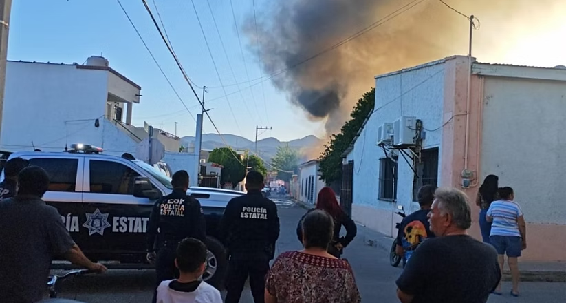 Atiende Policía Estatal y corporaciones de emergencia incendio en Moctezuma