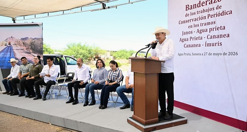 Durazo y Sheinbaum mejoran conectividad en el norte de Sonora con rehabilitación de carreteras