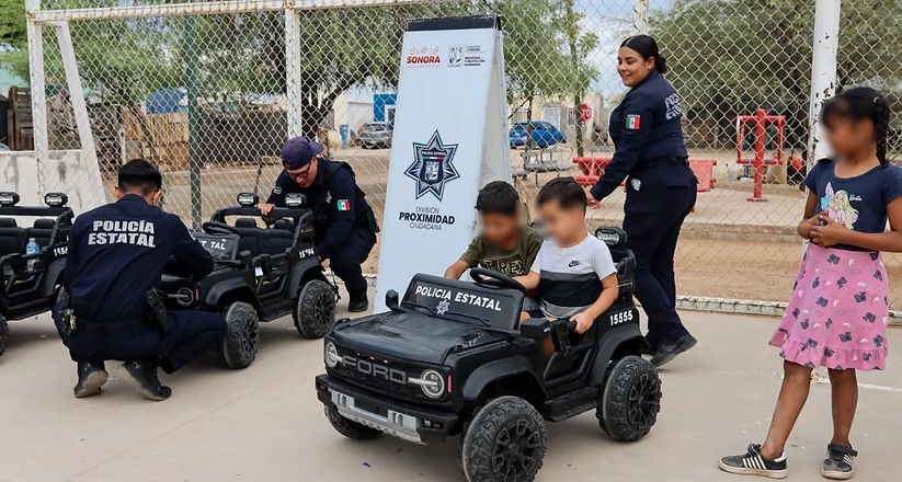 Prevención y proximidad de la Policía Estatal con niñas y niños del comedor Abrazando Sonrisas