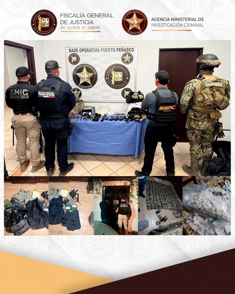 AMIC y SEMAR ejecutan cateo en casa de seguridad en Puerto Peñasco