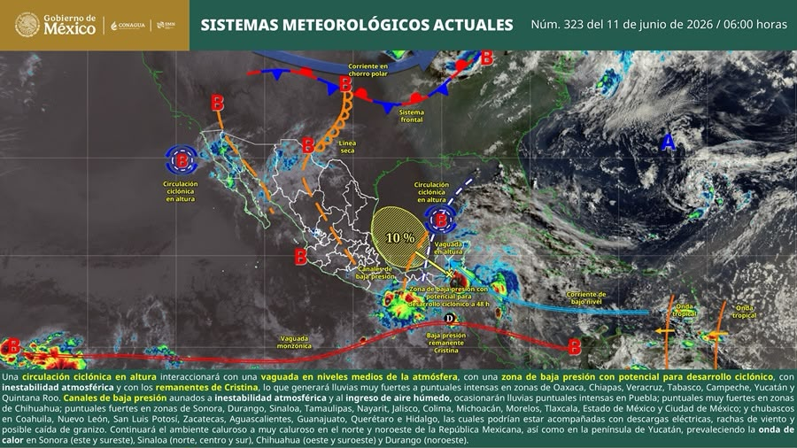Se pronostican tormentas, vientos fuertes y descargas eléctricas para Sonora