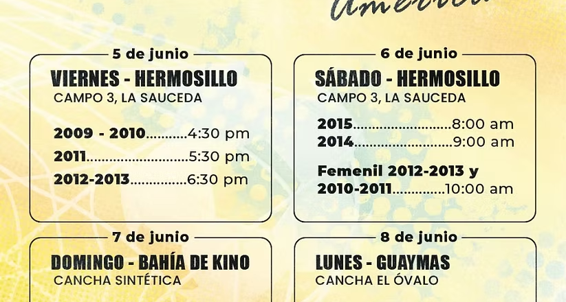 Gobierno de Sonora y Club América buscan talento juvenil con visorías en Hermosillo, Bahía de Kino y Guaymas