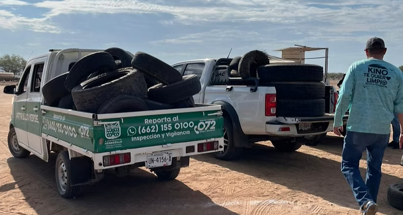 Acopia Gobierno de Hermosillo 639 llantas en Llantatón por tu Salud en La Campiña