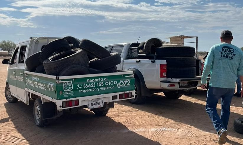 Acopia Gobierno de Hermosillo 639 llantas en Llantatón por tu Salud en La Campiña