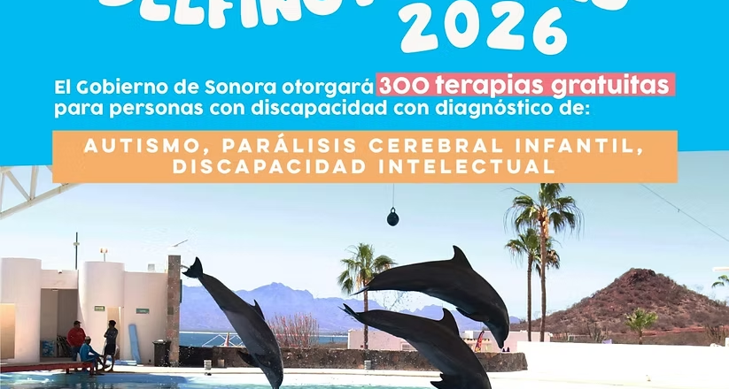 Abre Gobierno de Sonora convocatoria para Delfinoterapias 2026