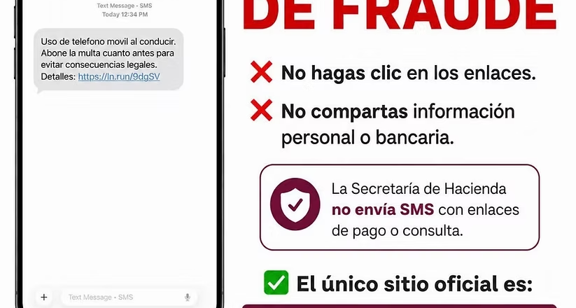 Alerta Secretaría de Hacienda por mensajes falsos sobre supuestos adeudos e infracciones