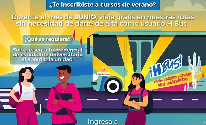 Con el esquema “H Bus para Todas y Todos” se ofrecen traslados a estudiantes universitarios durante verano