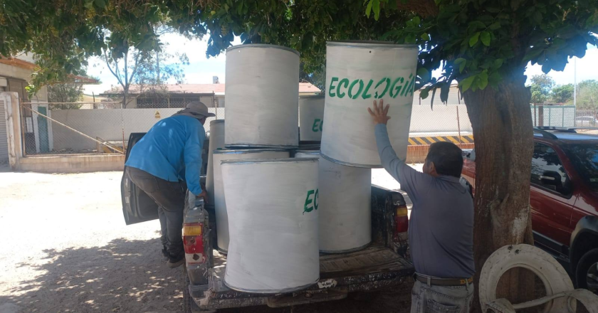 Instala Ayuntamiento depósitos para basura en el primer cuadro de la ciudad; promueve cultura de la limpieza