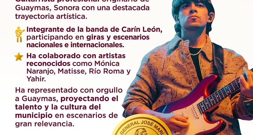 Entregará el Ayuntamiento de Guaymas presea General José María al Mérito Cultural en el XXIII Festival Mar Bermejo 2026