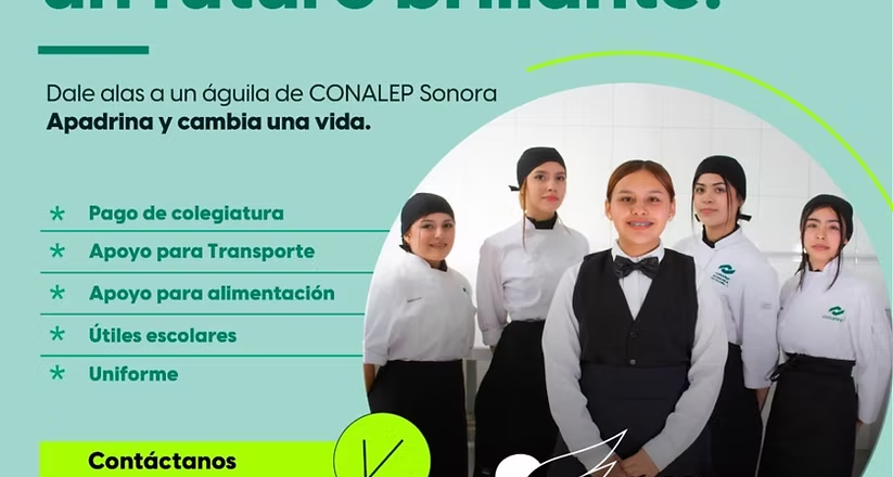 Gobierno de Sonora impulsa la campaña permanente “Apadrina un Águila” en Conalep
