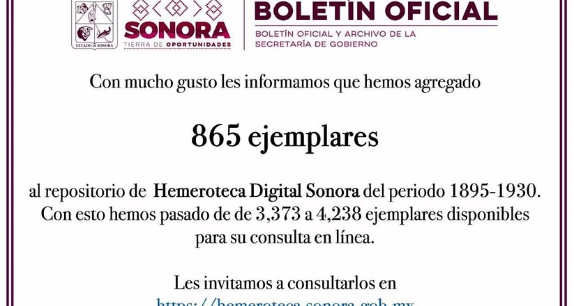 Gobierno de Sonora mantiene atención al público en Boletín y Archivo durante el periodo vacacional