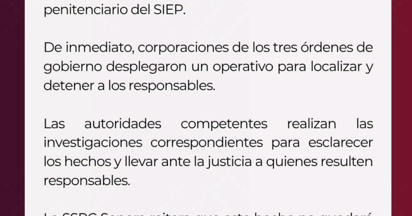 La Secretaría de Seguridad y Protección Ciudadana informa
