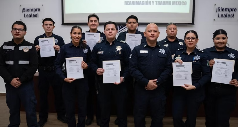 Paramédicos de la Policía Estatal reciben certificación en entrenamiento BLS Soporte Vital Básico