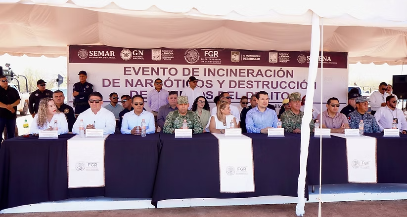 FGR lleva a cabo evento de incineración de más de una tonelada de narcóticos en Sonora
