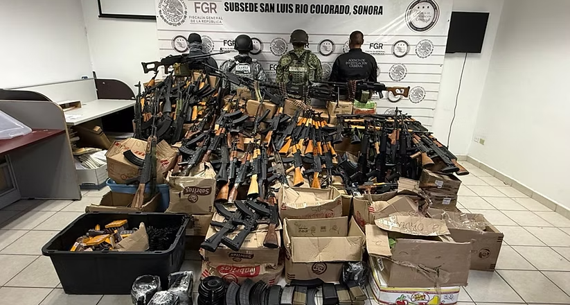 Asegura Mesa Estatal de Seguridad arsenal de alto poder en San Luis Río Colorado, Sonora