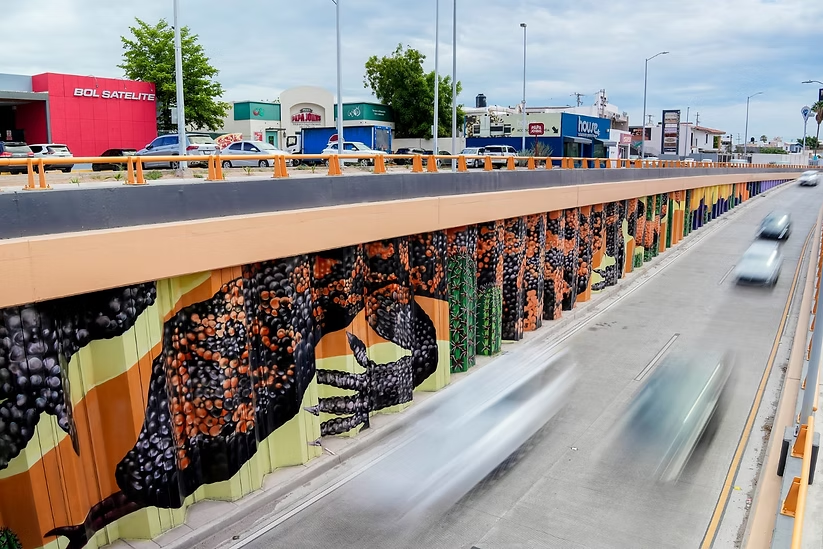 Mural en paso a desnivel de Colosio y Solidaridad es espacio de expresión cultural: Toño Astiazarán