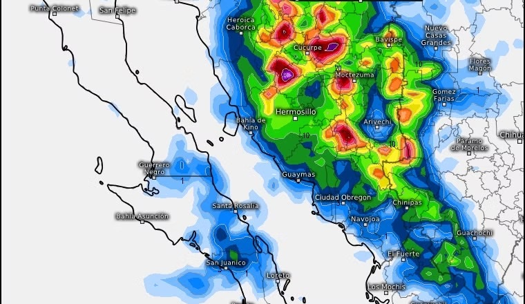 Protección Civil Sonora informa que el monzón mexicano continuará activo generando lluvias