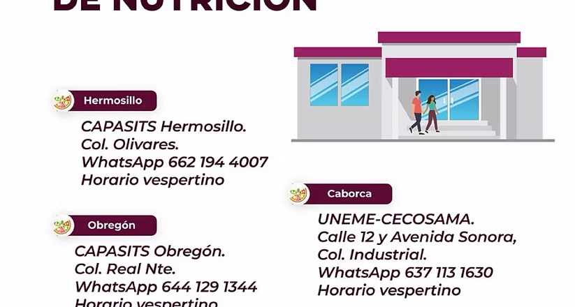 Invita Salud Sonora a aprovechar los servicios gratuitos de las Clínicas Integrales de Nutrición