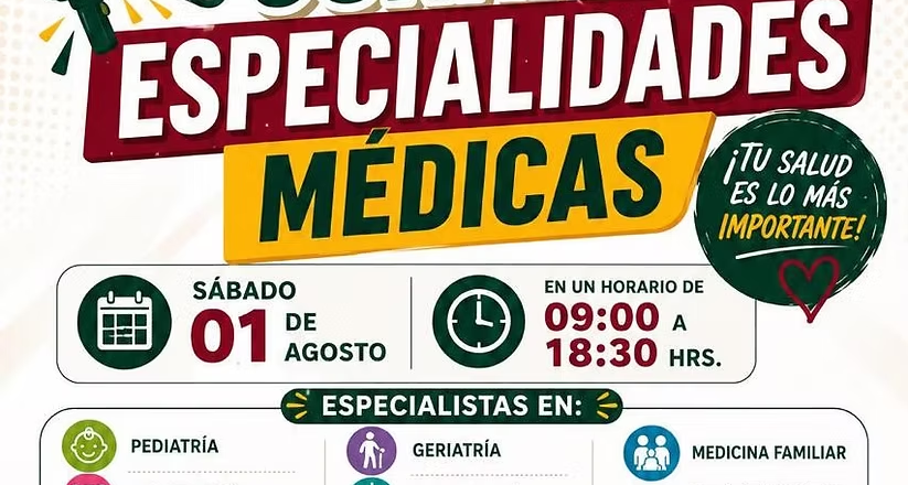 Invita Gobierno de Empalme a aprovechar Jornada de Especialidades Médicas de IMSS Bienestar
