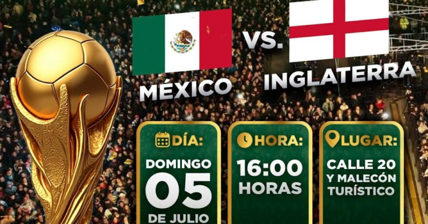 Invita Ayuntamiento de Guaymas a disfrutar en pantalla gigante el partido México vs Inglaterra