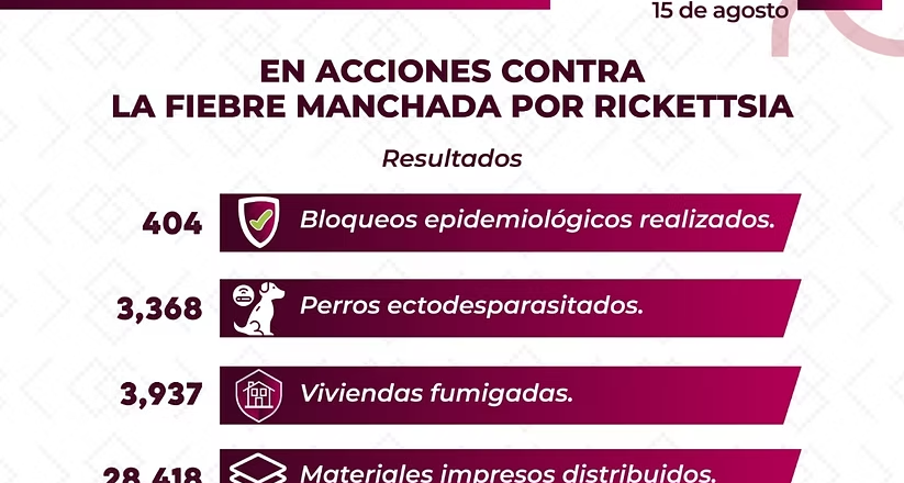 Alcanza Salud Sonora casi 4 mil viviendas fumigadas en la entidad para proteger a familias contra la rickettsia