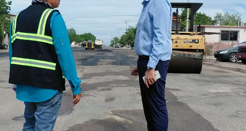 Avanza rehabilitación de avenida y bulevar Héroe de Nacozari en Empalme