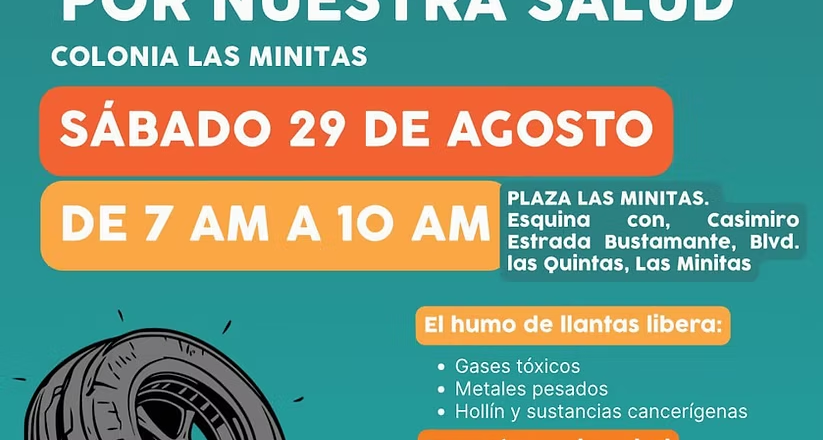 Invitan a “Llantatón por nuestra salud” este sábado en Las Minitas