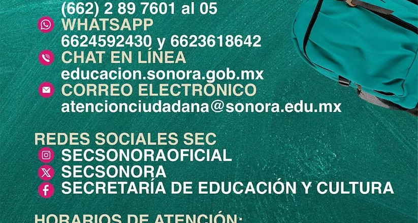 Reforzará Gobierno de Sonora atención ciudadana durante inicio del ciclo escolar 2026-2027: SEC