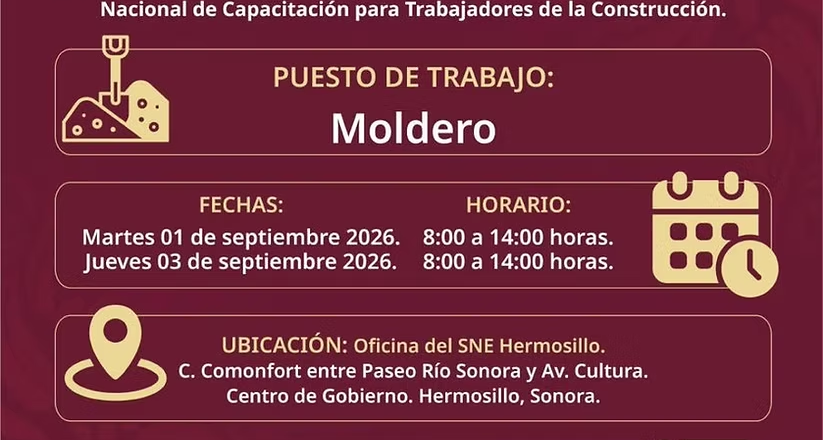 Gobierno de Sonora impulsa oportunidades laborales para el sector de la construcción