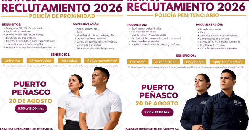 Lleva USP ruta de reclutamiento 2026 a municipios de Sonora para impulsar la formación policial