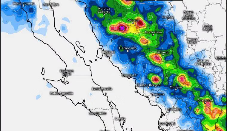 Sigue el pronóstico de lluvias para Sonora