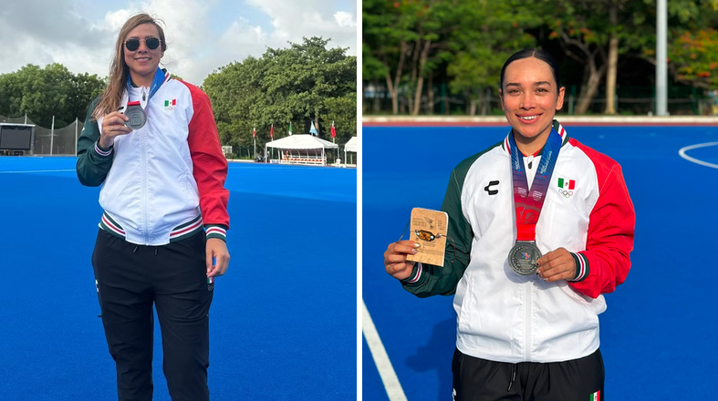 Par de jugadoras sonorenses de hockey obtienen plata con México en los JCC 2026