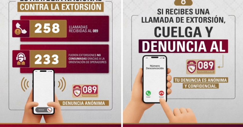 Reportes ciudadanos al 089 refuerzan acciones para prevenir la extorsión en Sonora