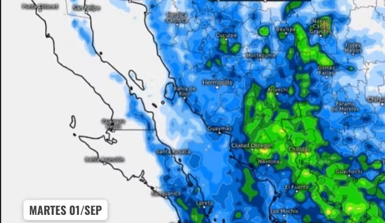 Hay condiciones favorables para la generación de tormentas en Sonora