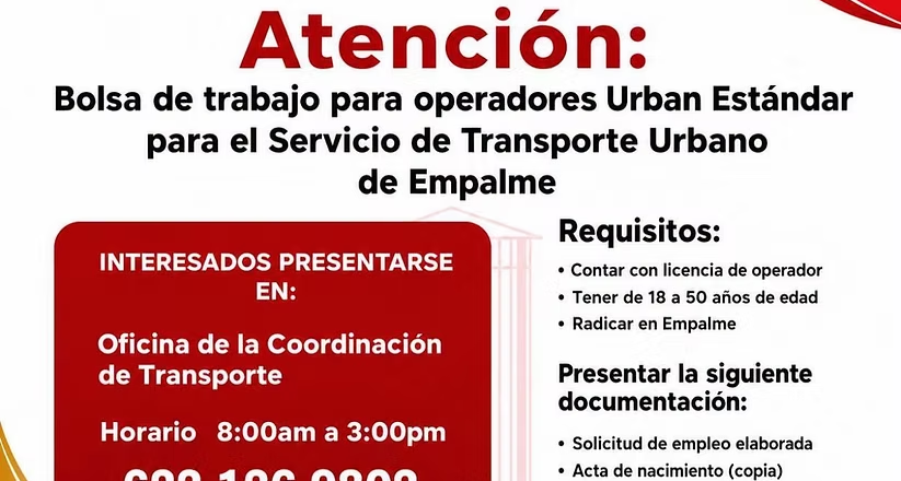 Abre Ayuntamiento convocatoria para operadores de unidades tipo urban